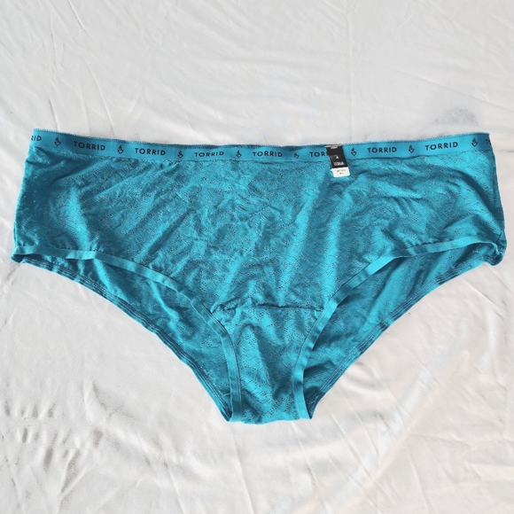Torrid NWT Turquoise Lace Cheeky Panty Plus Size 4X 26 - Picture 1 of 6